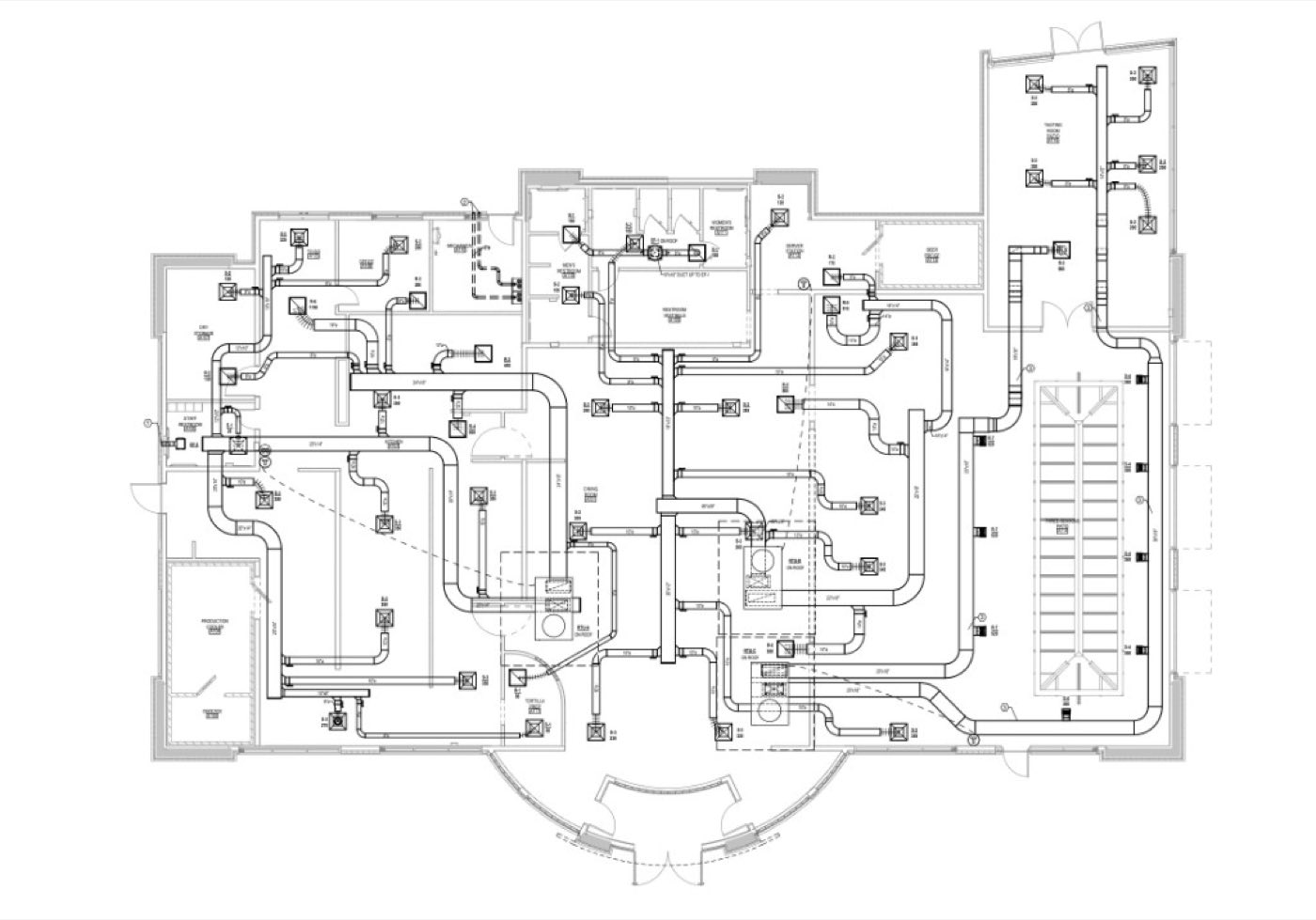 HVAC duct floor plan